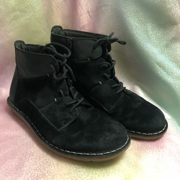 Clarks Tamitha suede leather lace-up black boots booties size 7.5 women’s 13281 - Picture 3 of 9